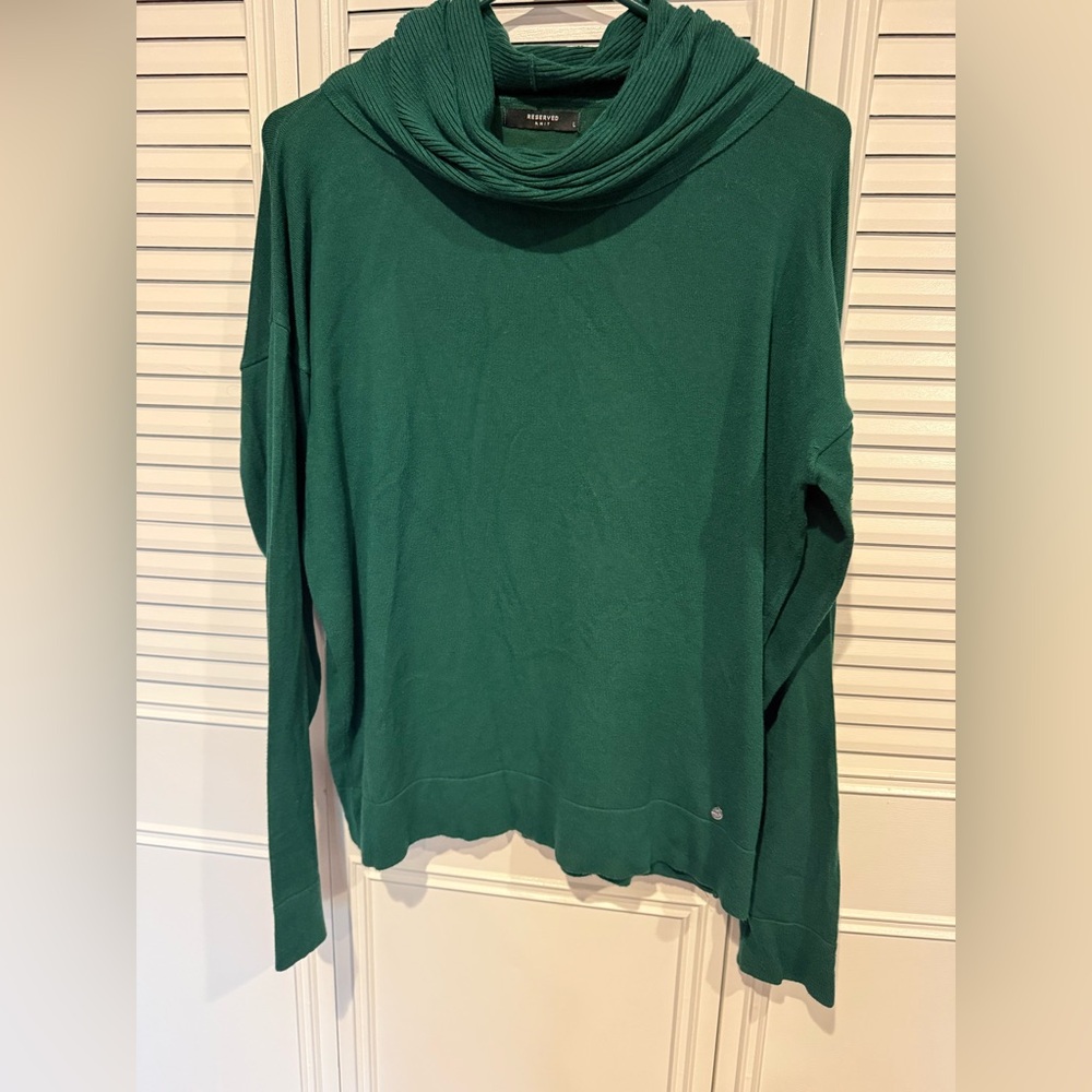 Reserved Deep Green Cowl Neck Sweater